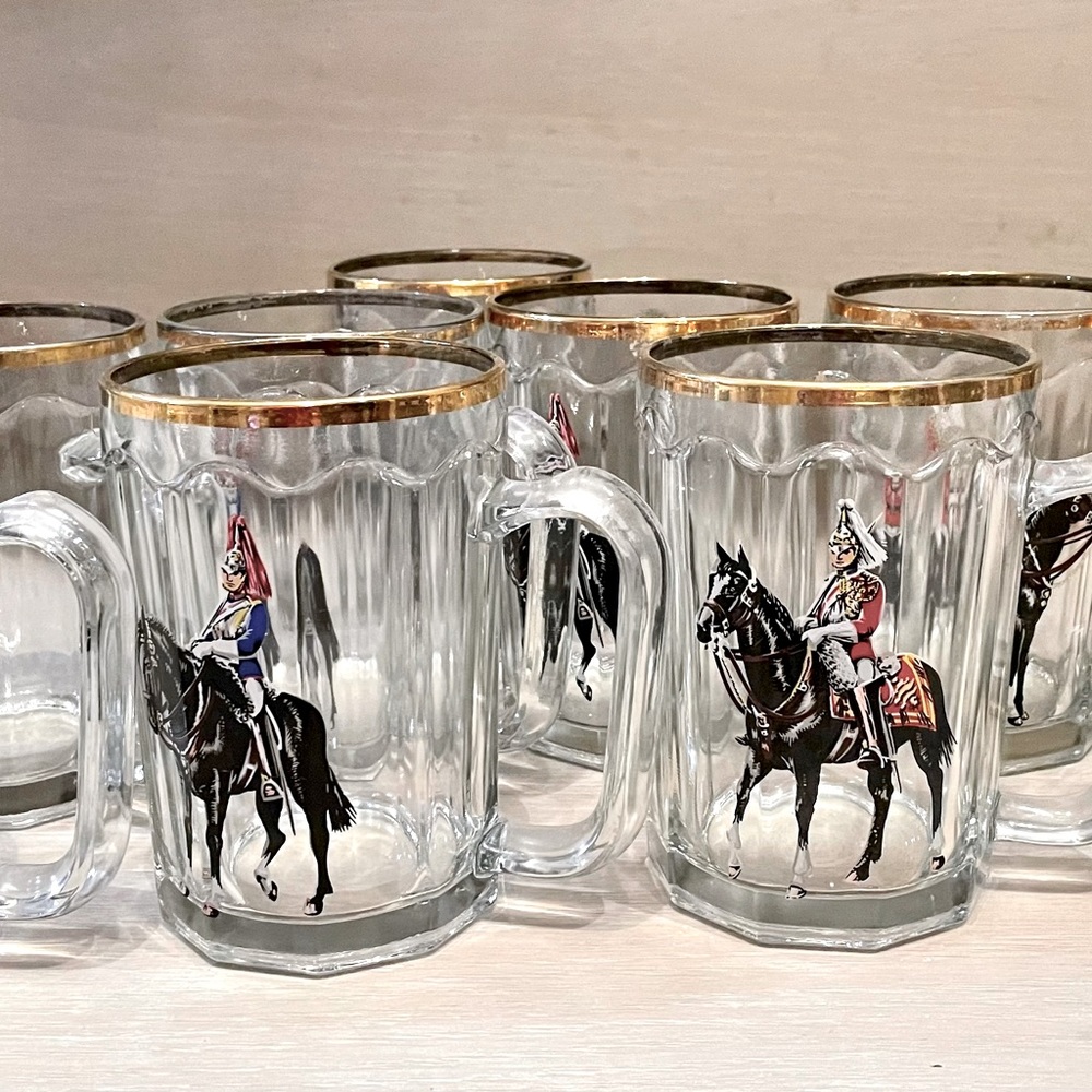 Hand painted Antique Beer Stein Set